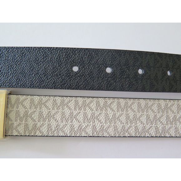 Michael Kors 553793C Women Sz M Reversible White/Black Signature Logo MK Belt - Picture 2 of 9